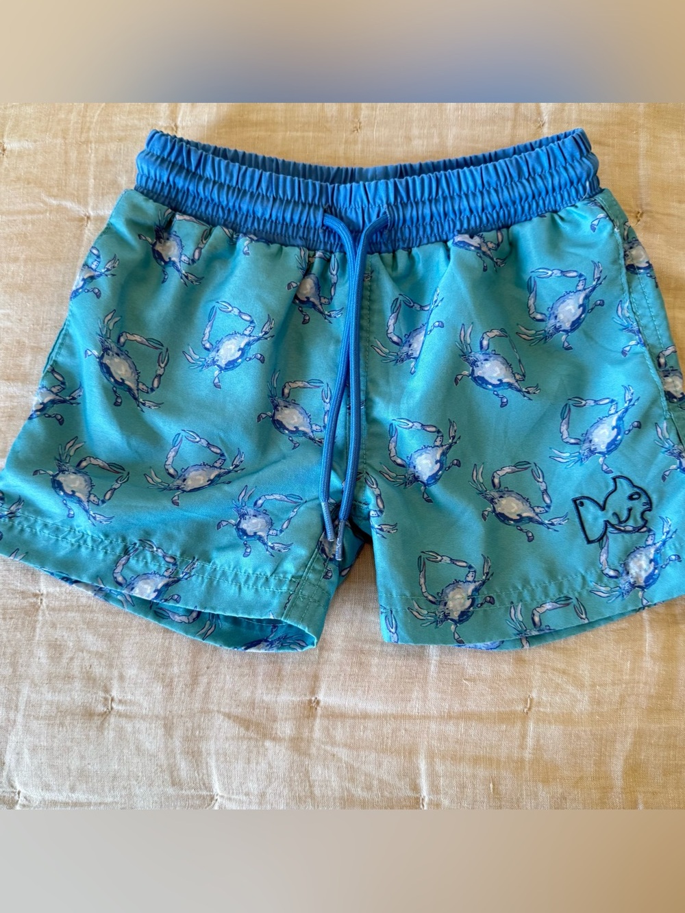 Prodoh Kids Swim Trunks - Aqua Blue Crab Print